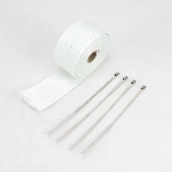 50mm*5M 5M Glass Fibe Car Motorcycle Exhaust Thermal Tape Header Heat Wrap Manifold Insulation Resistant with Glloves Steel Ties
