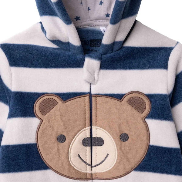 HelloBaby Newborn Polar Footed Jumpsuit - Navy Printed