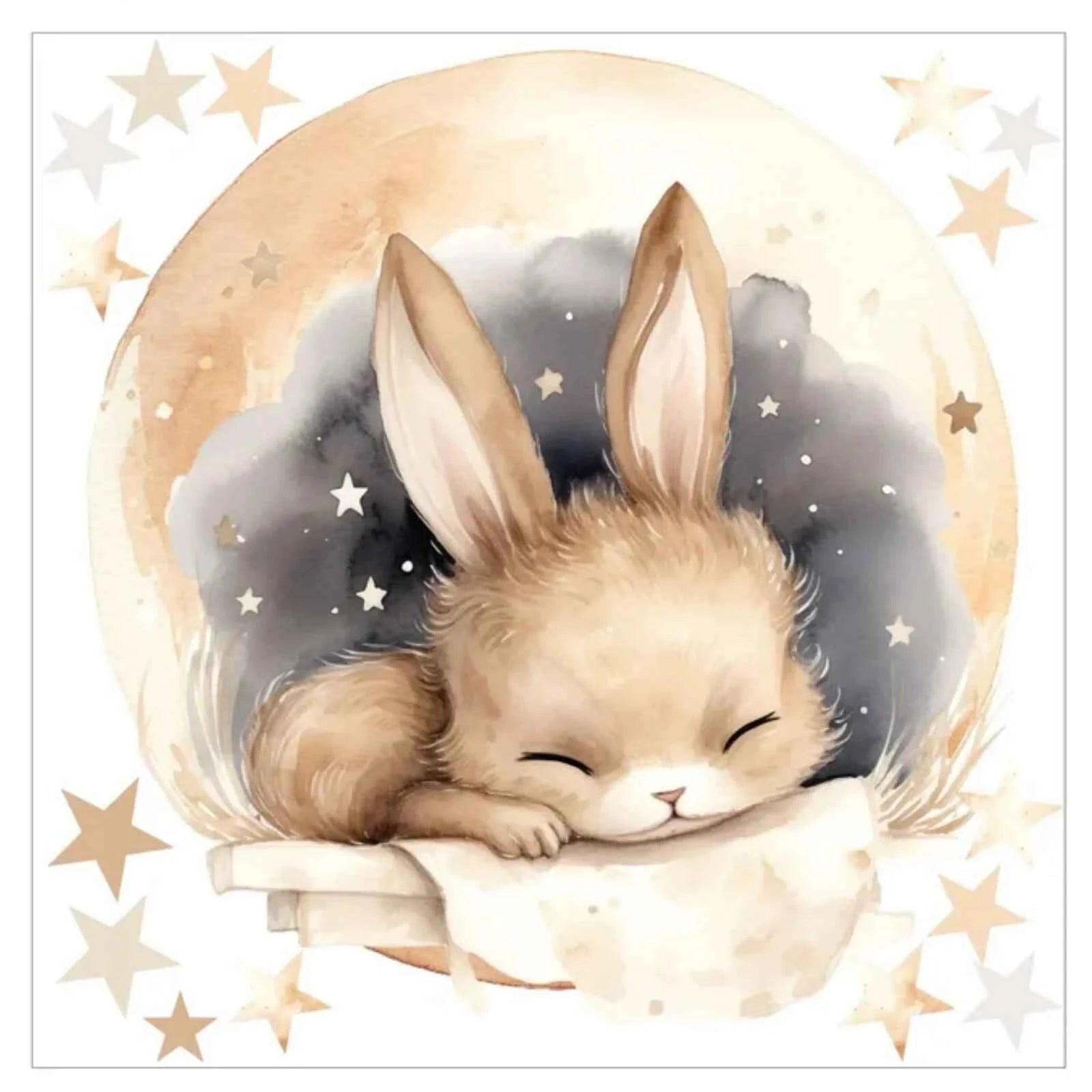 Live Vida Sleeping Bunnies Circle Wall Art Stickers 2 pcs