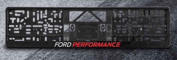 Ford Performance Number Plate Surrounds – Multi-Colour Logo | Sold as a Pair