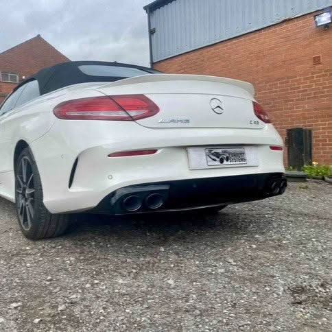 AMG Style Gloss Black Rear Diffuser & Exhaust Tips for Mercedes Benz W205 C Class & C63 Coupe 15-21