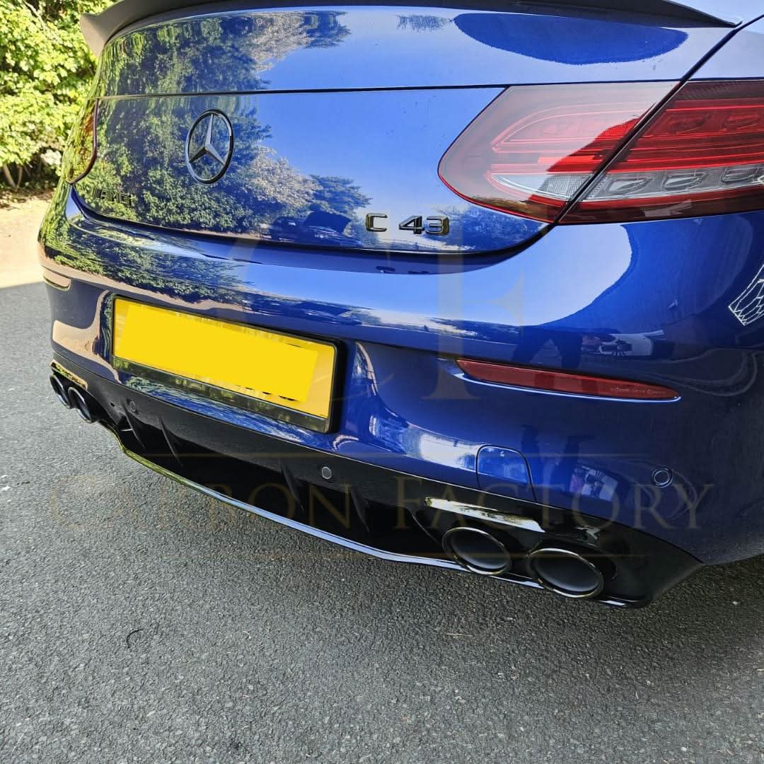 C43 Style Gloss Black Rear Diffuser & Exhaust Tips for Mercedes Benz W205 C Class & C63 Coupe 15-21