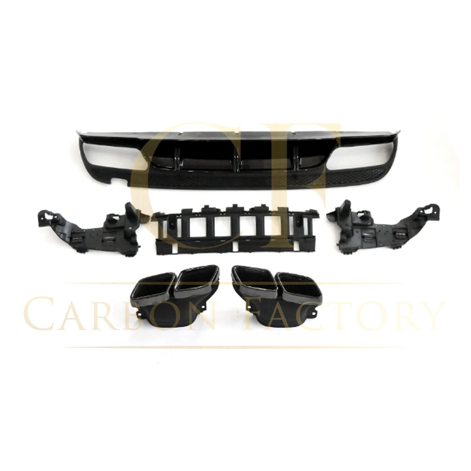 ED1 Style Gloss Black Rear Diffuser & Exhaust Tips for Mercedes Benz W205 C Class & C63 Saloon & Estate 15-21