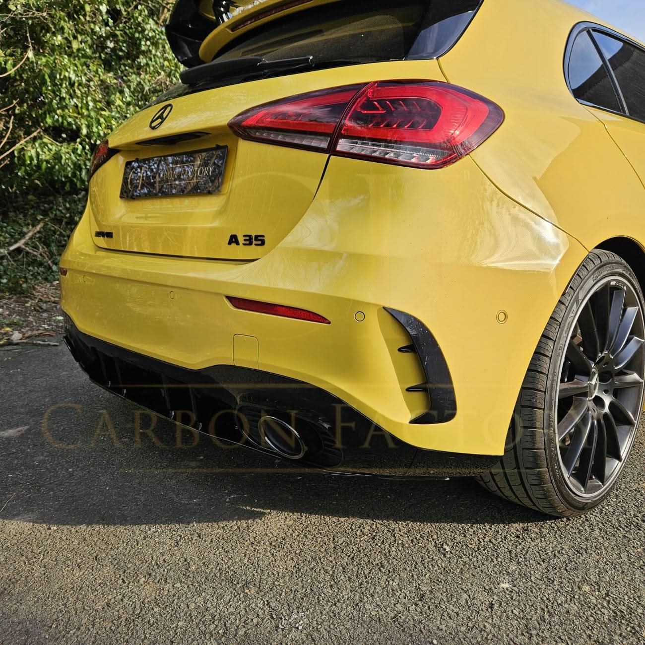 A35 Style Rear Diffuser & Twin Exhaust Tips for Mercedes Benz W177 A Class 18-25