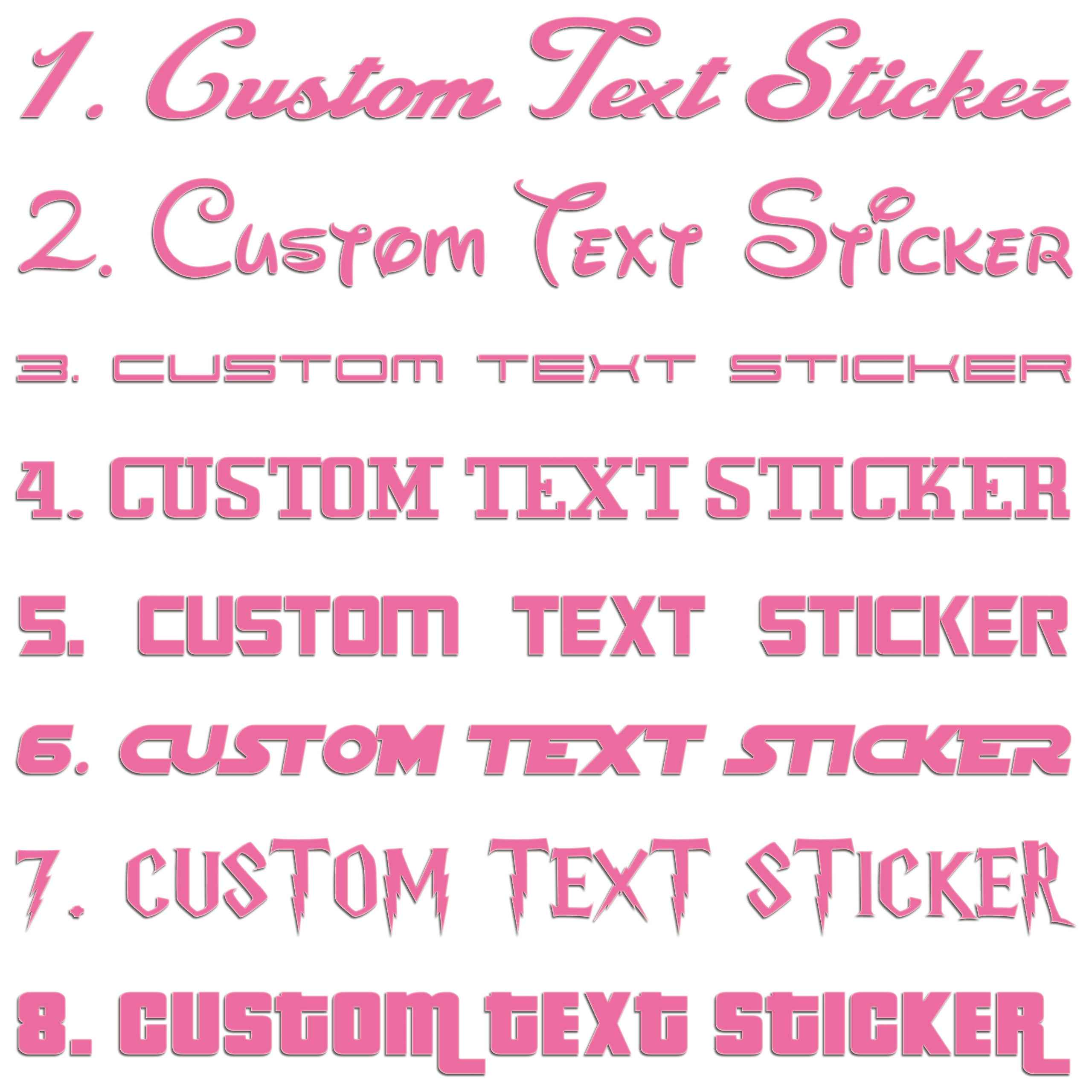Famous Fonts Custom Text Sticker