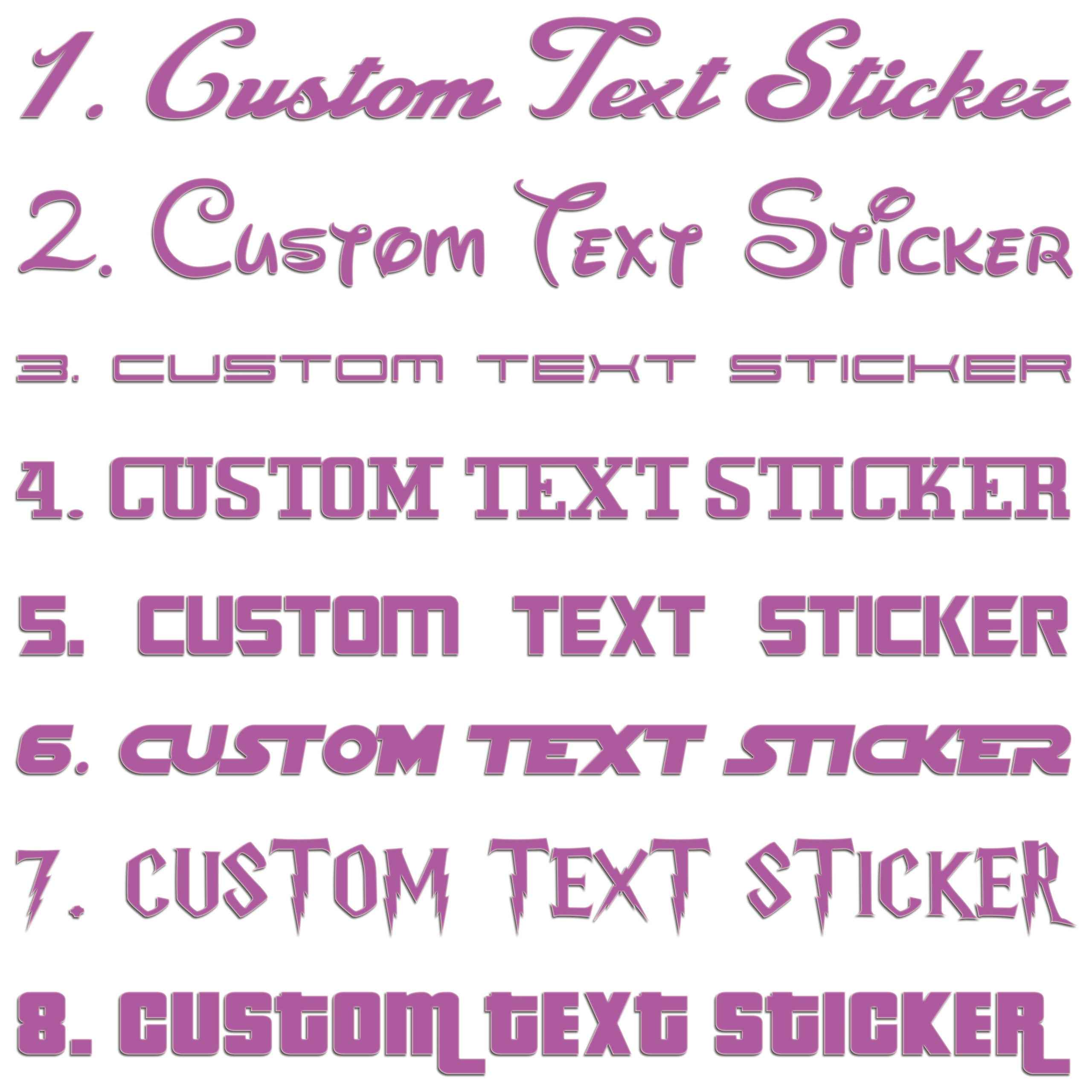 Famous Fonts Custom Text Sticker