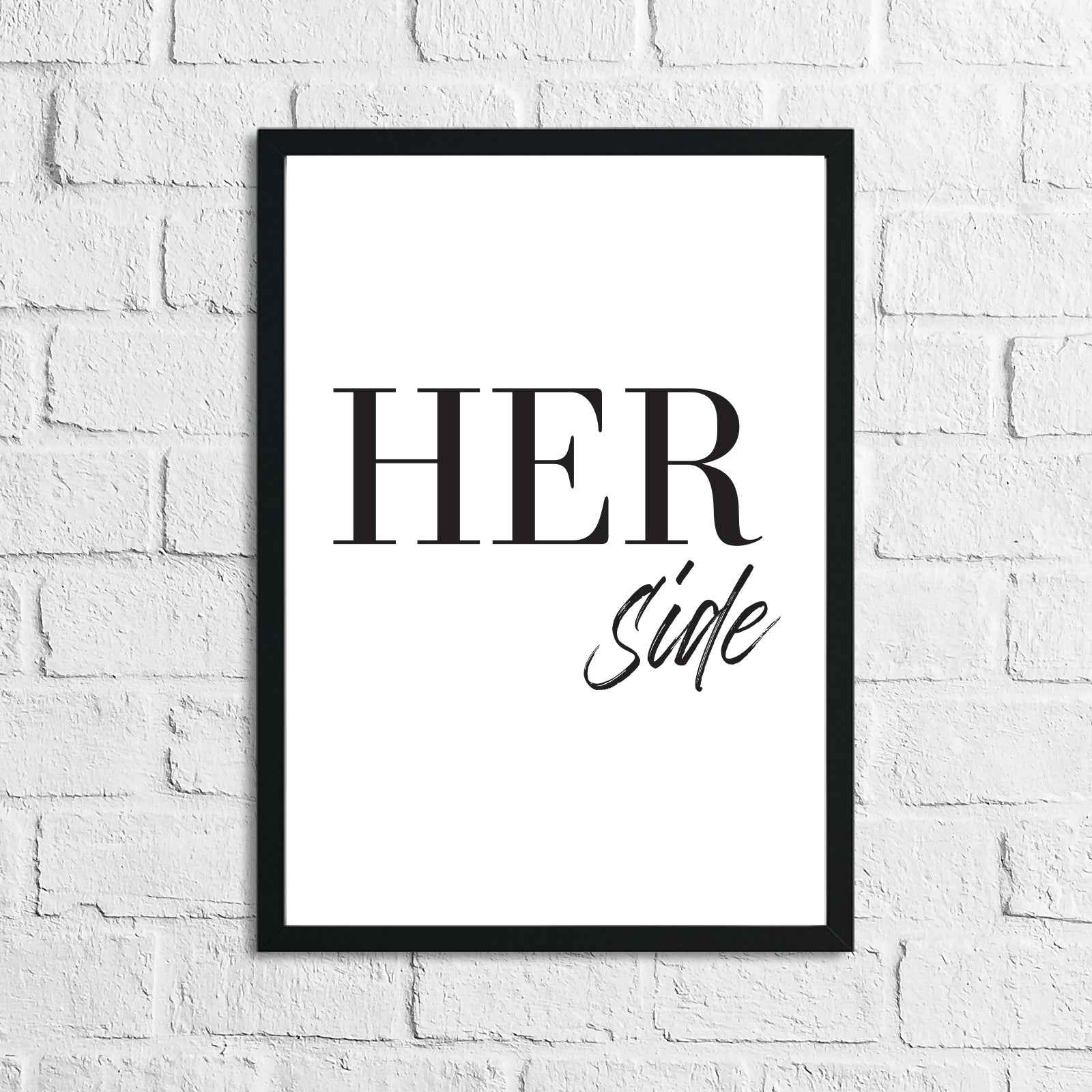 HIS & HER Side Bold Couple Set Of 2 Bedroom Prints