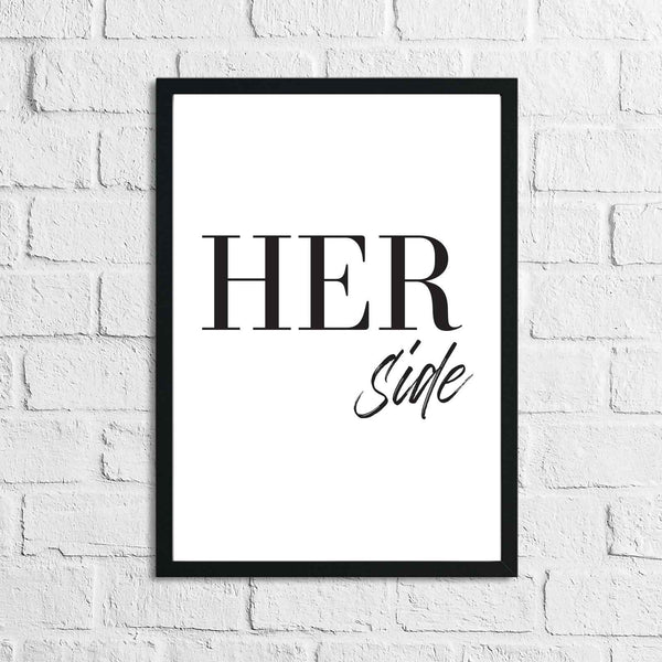HIS & HER Side Bold Couple Set Of 2 Bedroom Prints