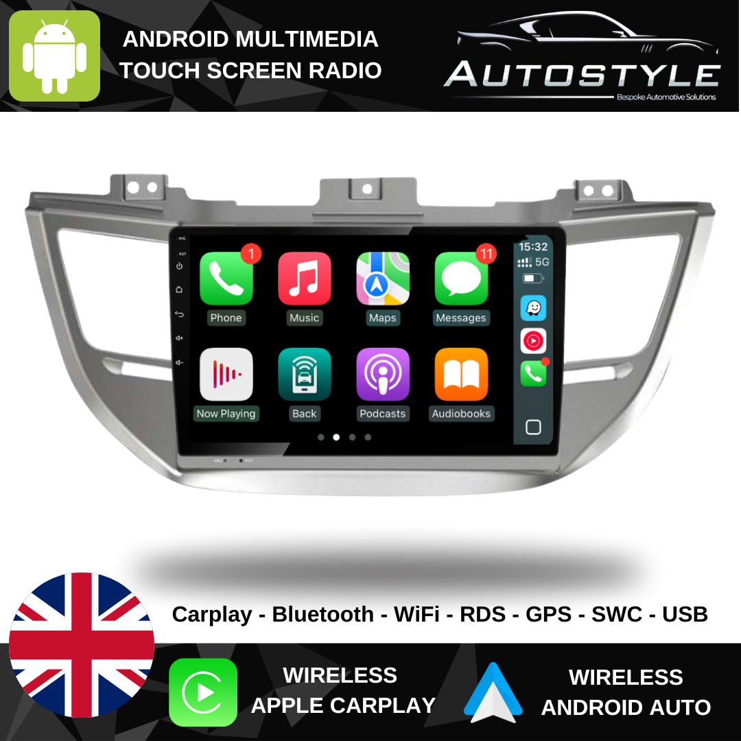 Hyundai Tucson TL Apple Carplay / Android Auto 9" Stereo Upgrade 2015-2018