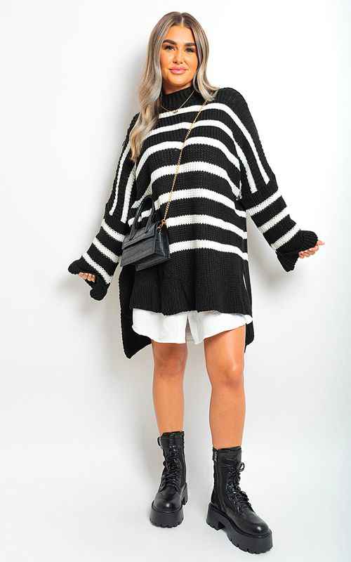 Oversized Striped Knitted Jumper