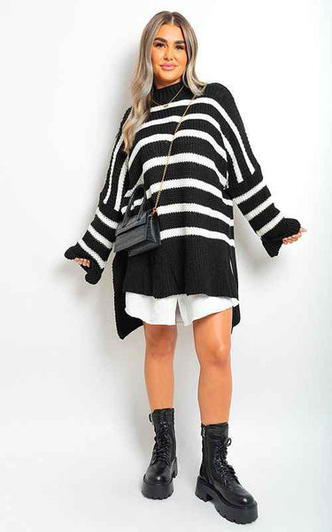 Oversized Striped Knitted Jumper