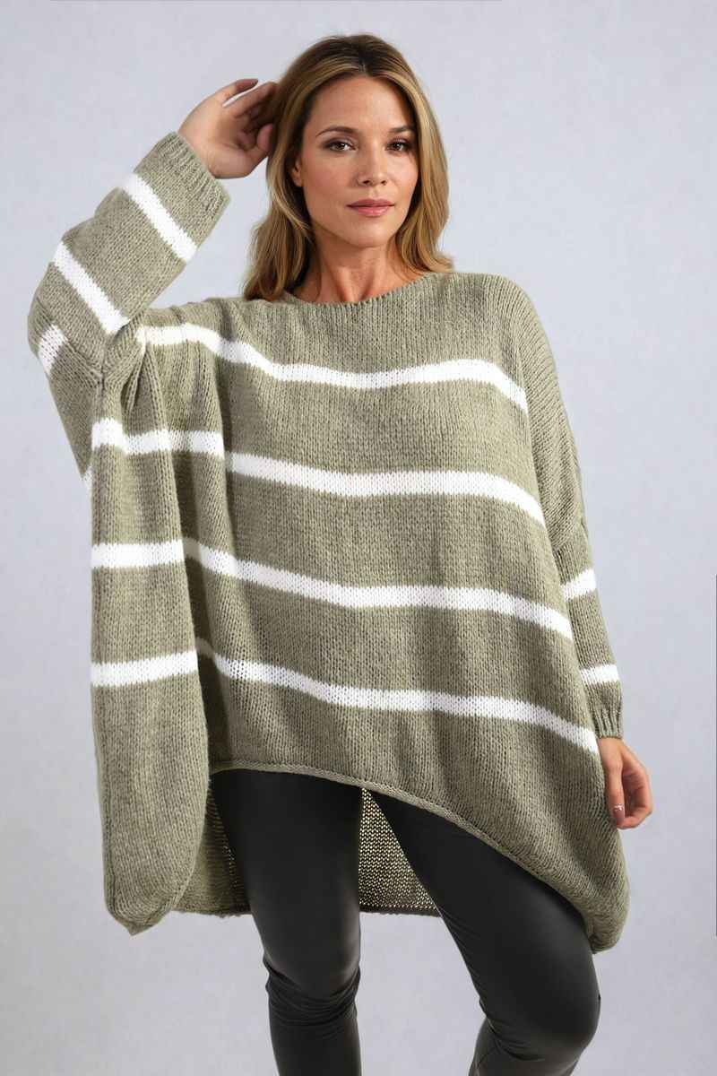 Stripe Oversized Knitted Jumper