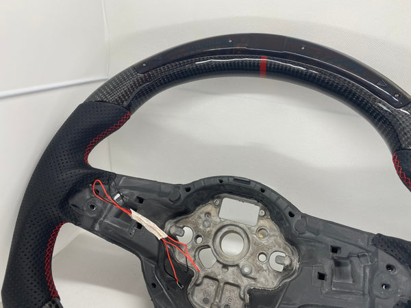Volkswagen Polo 6C GTI / GT / R Line LED Display Carbon Fibre Steering Wheel (LED CUSTOM / 2014 - 2017 Models)