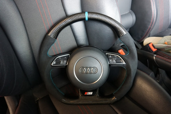 Audi A1 / S1 8X Carbon Fibre Custom Flat Bottom Steering Wheel (2010 - 2018)