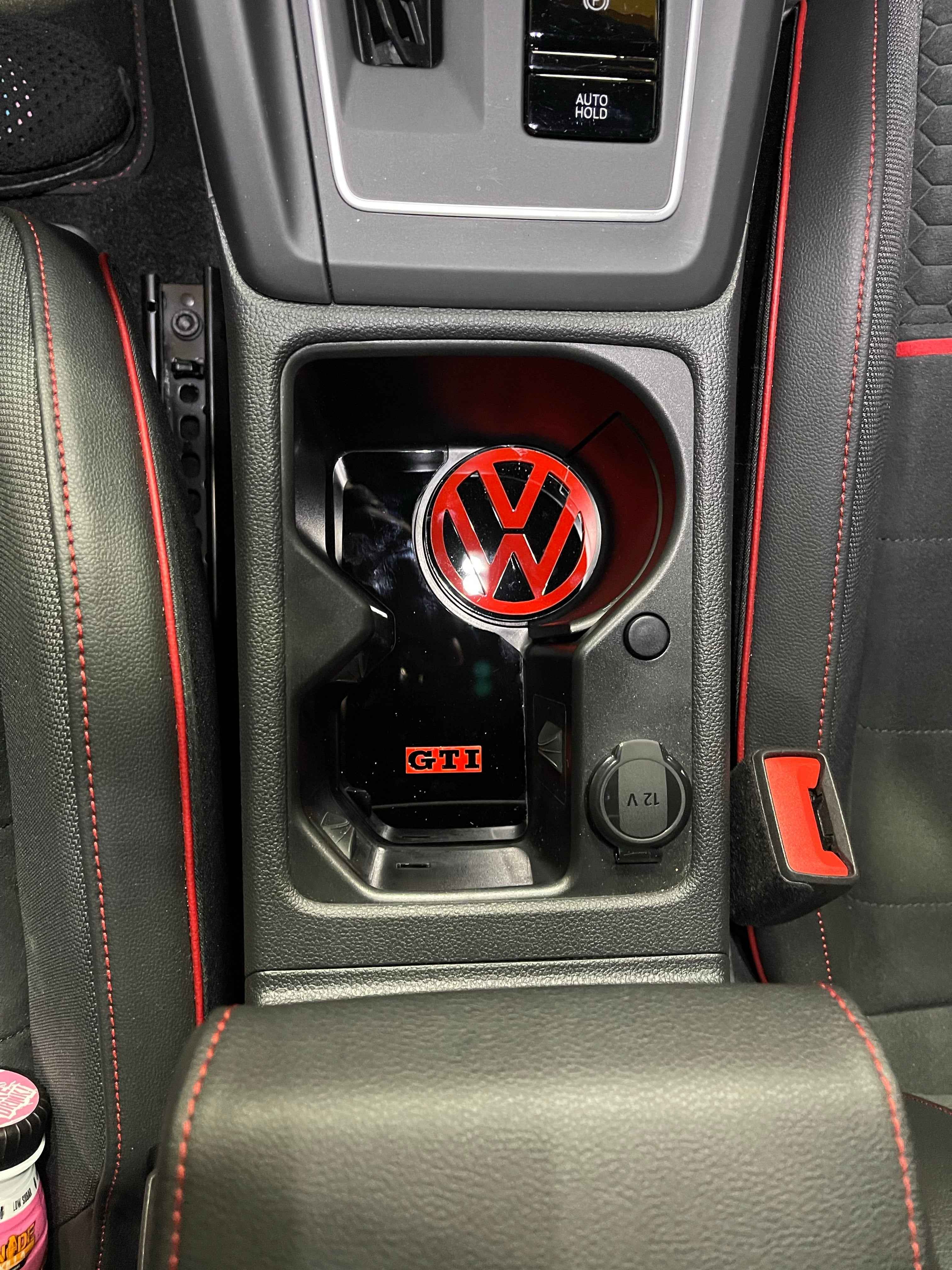 VW Golf MK8 - Cup Holder Inserts With Logo