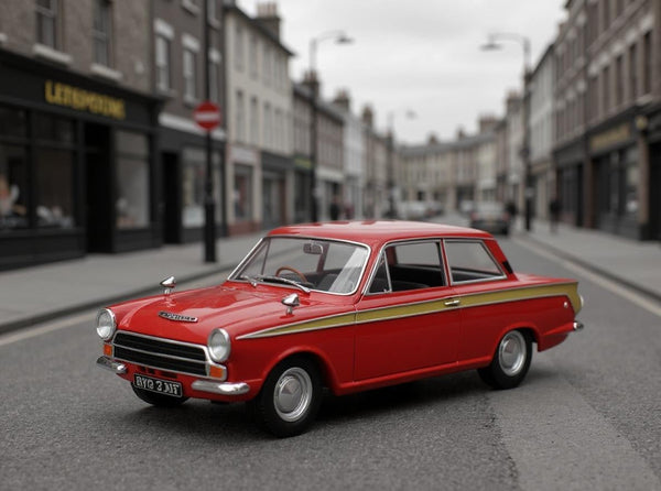 Ford Lotus Cortina Mk1 1966 Red and Gold 1:18 Scale Model Car Group Diecast Model