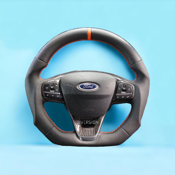 Ford Transit MSRT Leather / Carbon Fibre Custom Steering Wheel (2018 - Present)