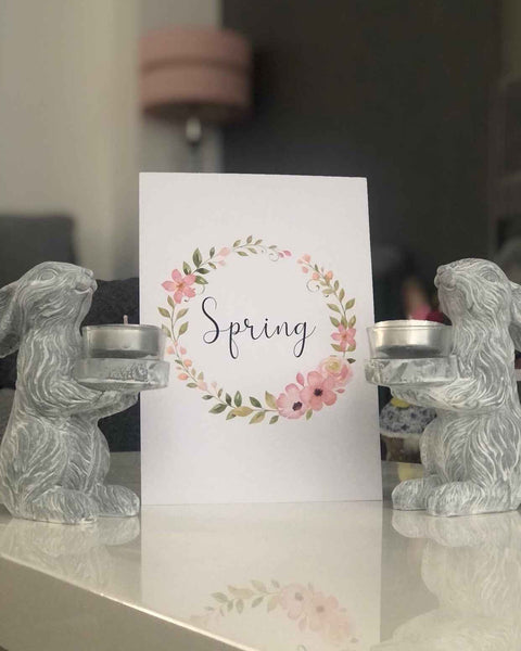 Spring Floral Wreath Spring Seasonal Wall Home Decor Print