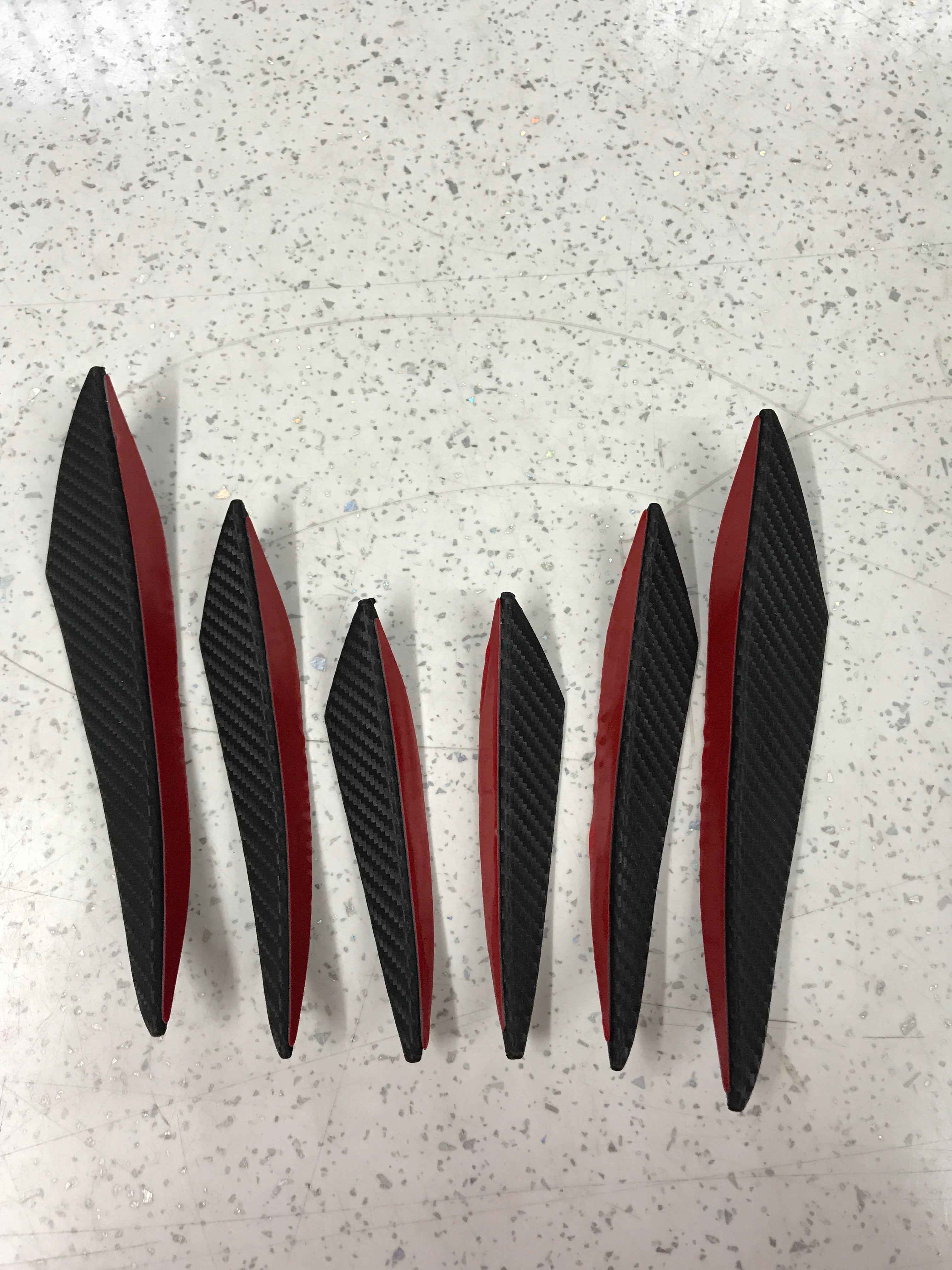 Universal 6-Piece Canard Set – No Drill | Carbon Look & Gloss Black Options