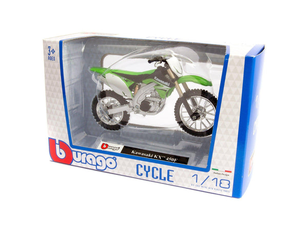 Kawasaki KX450F Green Bburago 1:18 Scale Diecast Model