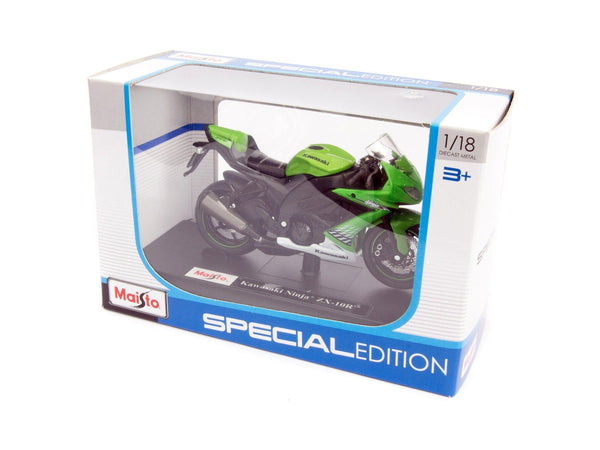 Kawasaki Ninja ZX-10R green - 1:18 Scale Motorbike Model