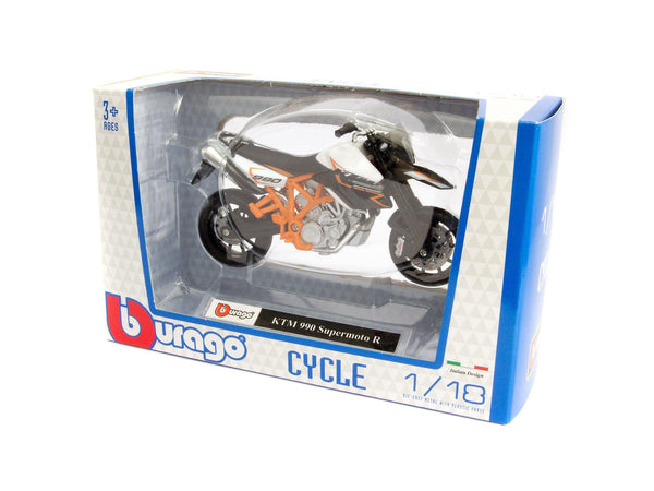 KTM 990 Supermoto R 2011 black/white- 1:18 Scale Motorbike Model