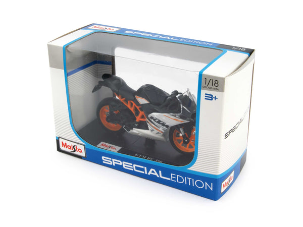 KTM RC 390 black/white - 1:18 Scale Motorbike Model