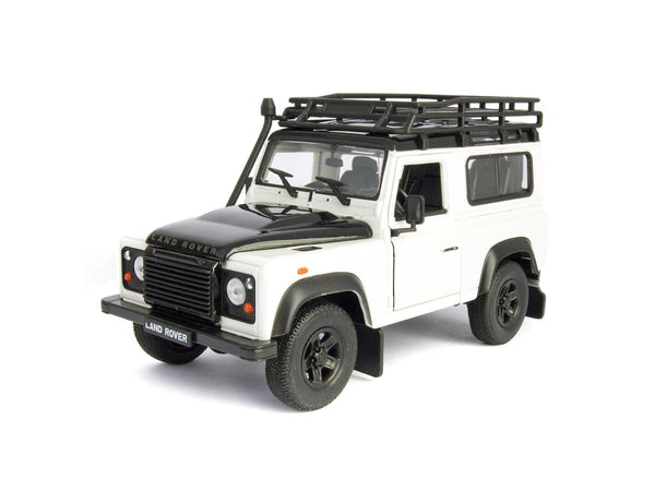 Land Rover Defender 90 with snorkel white - 1:24 Scale