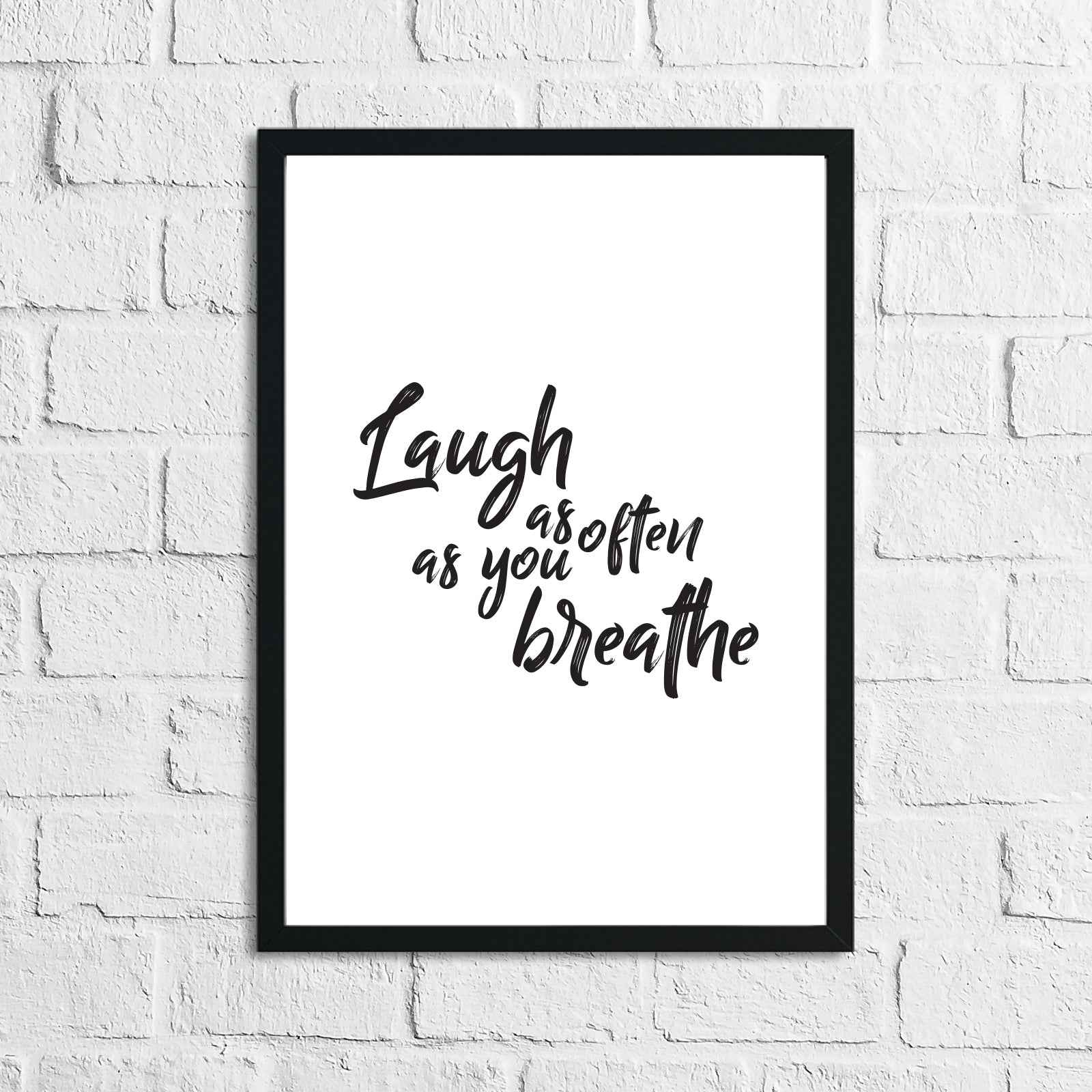 Laugh As Often As You Breathe Simple Wall Decor Quote Print