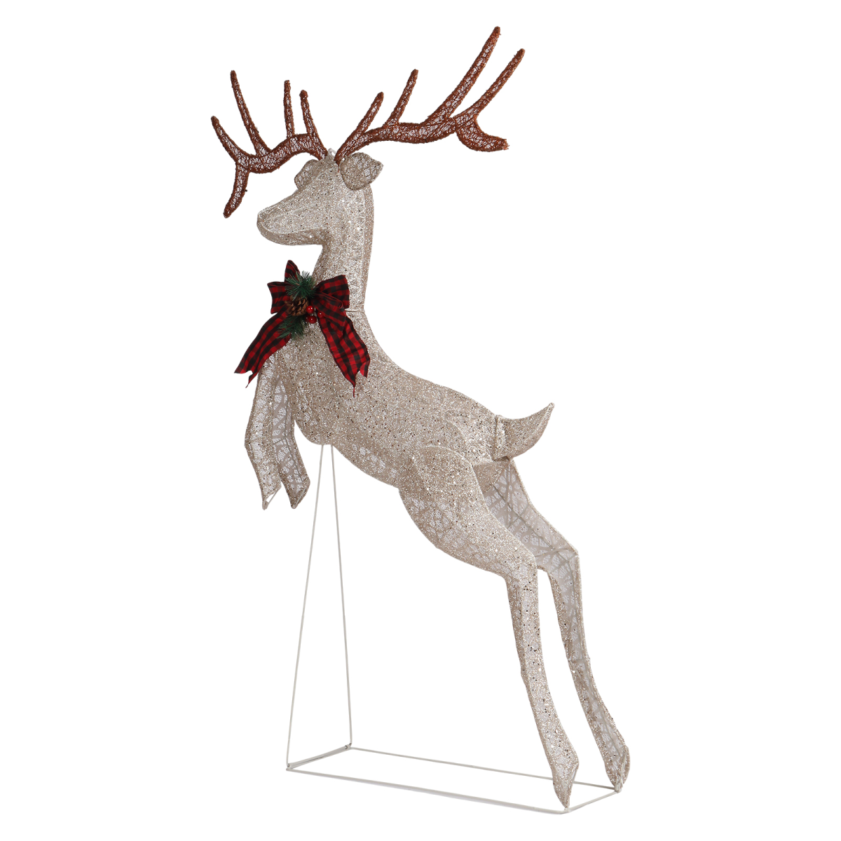 5FT Lighted Jumping Reindeer Christmas Decorations, Pre-lit Holiday Decor with 100 Warm White LED Lights for Xmas Outdoor Indoor Decor Lighted Holiday Displays
