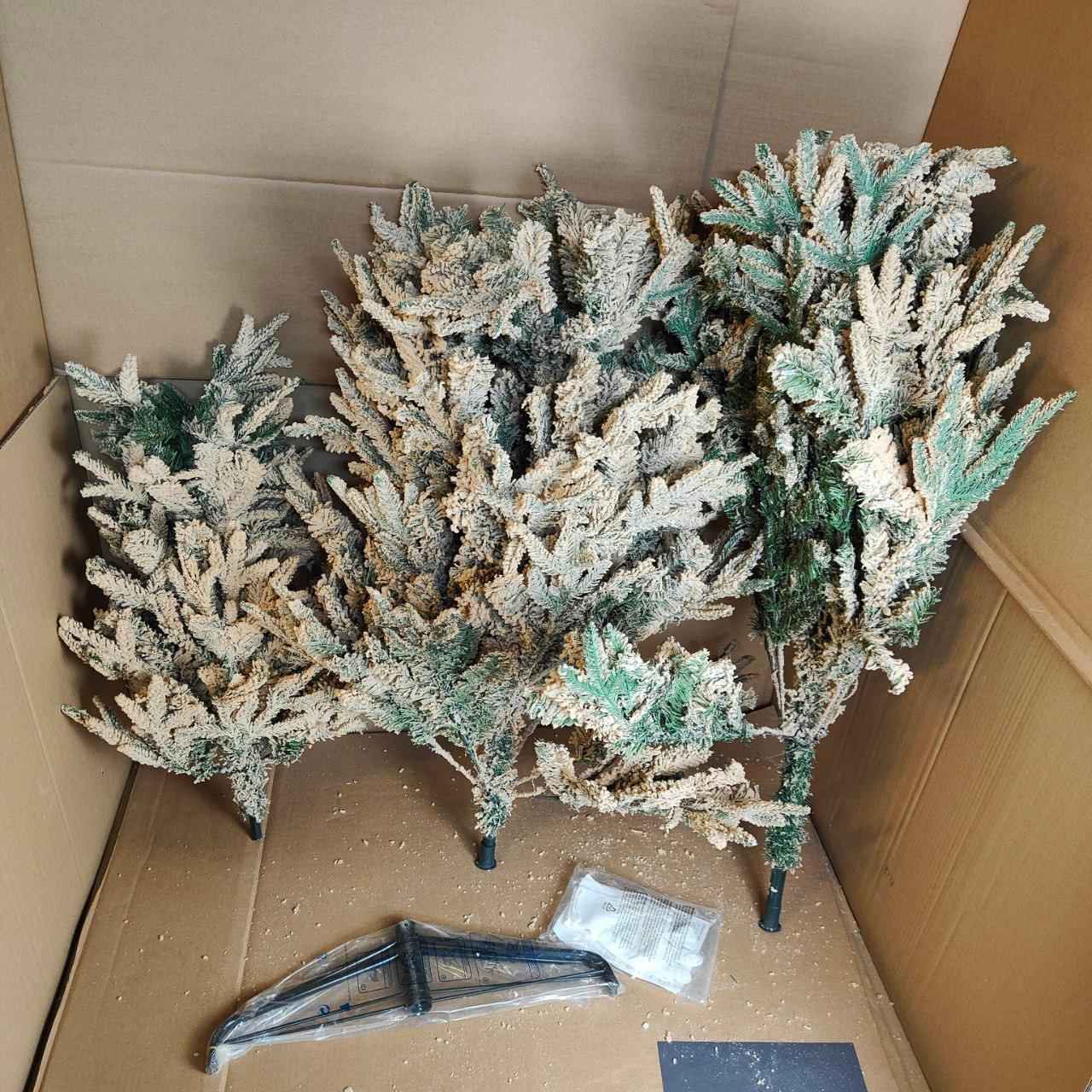 Artificial Christmas Tree 2.3m Brown Flocked with Folding Metal Stand