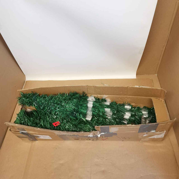 Artificial Christmas Tree 6ft Pre Lit 250 LED Fiber Optic Metal Stand Asinse