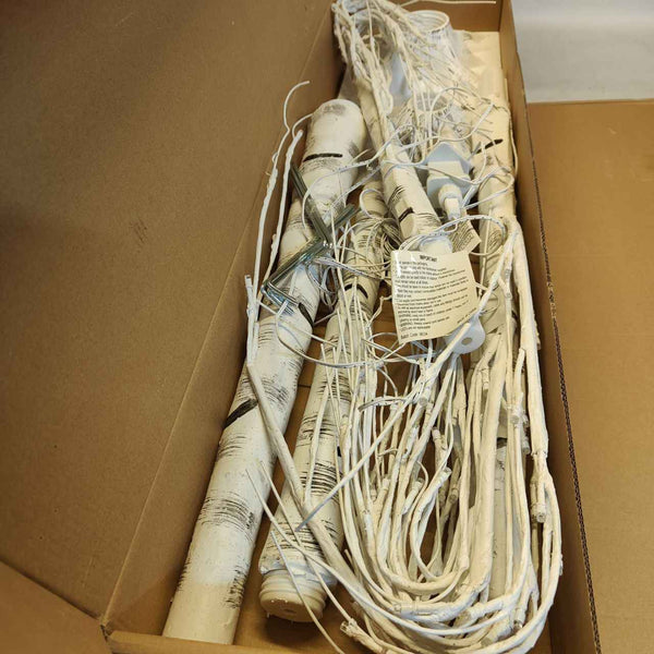 2PCS White Twig Tree Set 6FT & 5FT Birch Trees Warm White LED Lights EAMBRITE