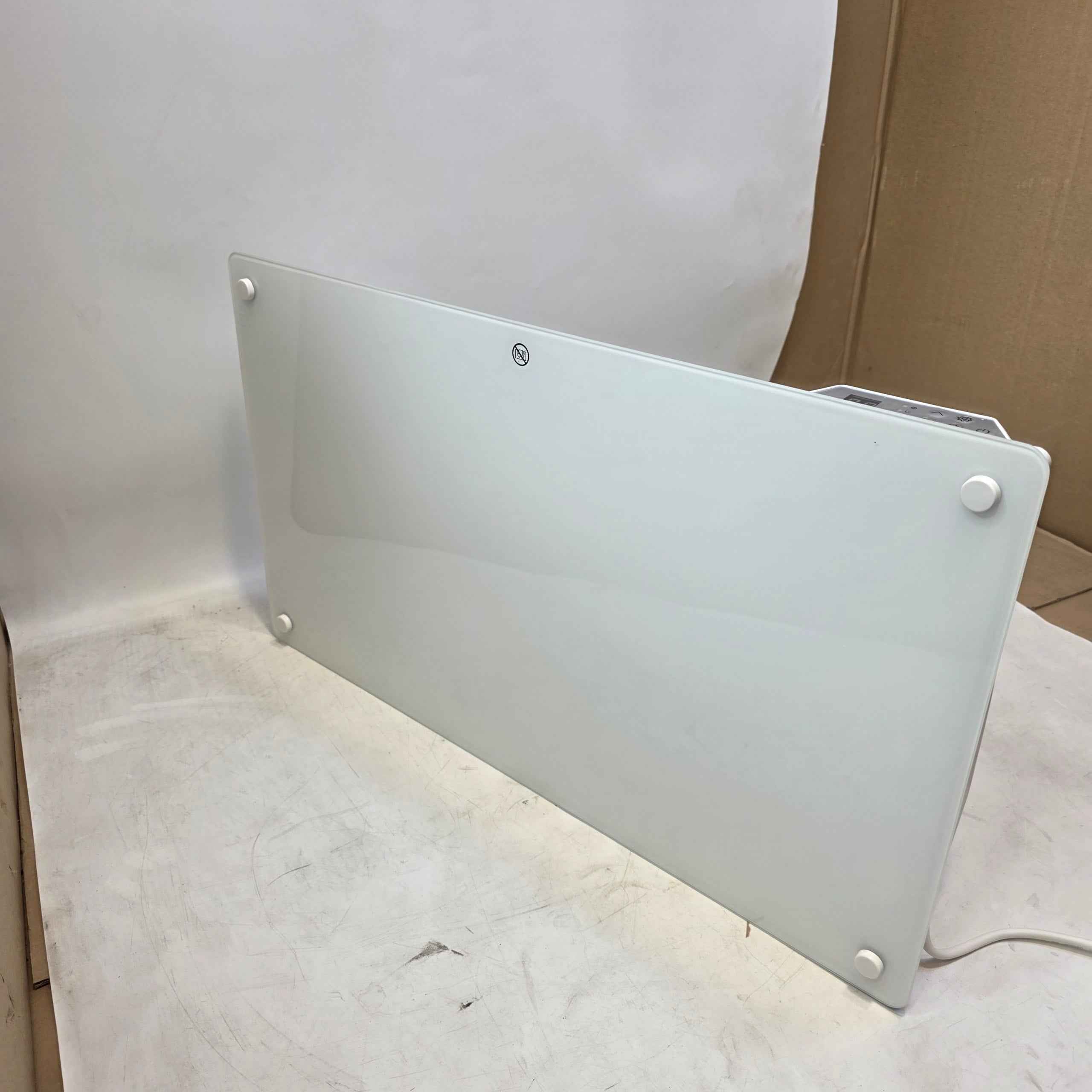 1500W White Glass Electric Radiator Heater with Thermostat Wall Mounted Futura