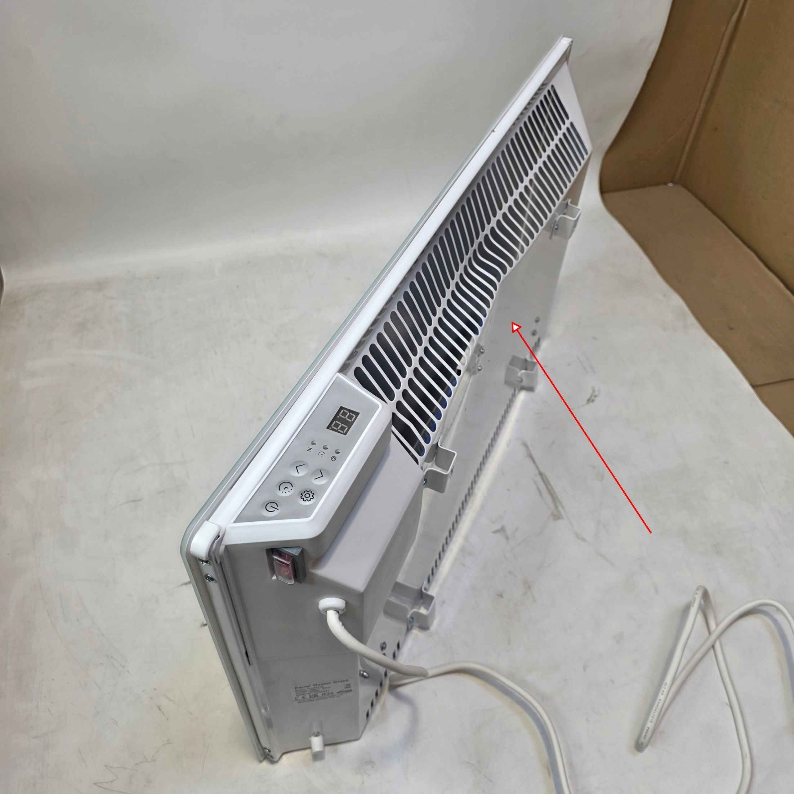 1500W White Glass Electric Radiator Heater with Thermostat Wall Mounted Futura
