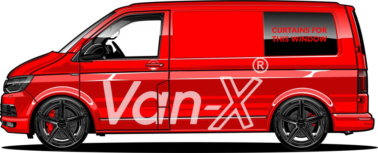 For VW T6 Transporter Van Conversion Premium Curtains - Black/Grey - CREATE YOUR OWN BUNDLE! Van-X