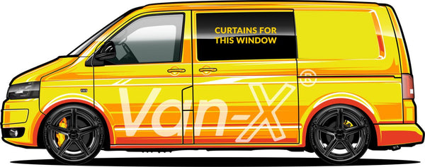 For VW T5 Transporter Van Conversion Premium Curtains - Black/Black - CREATE YOUR OWN BUNDLE! Van-X