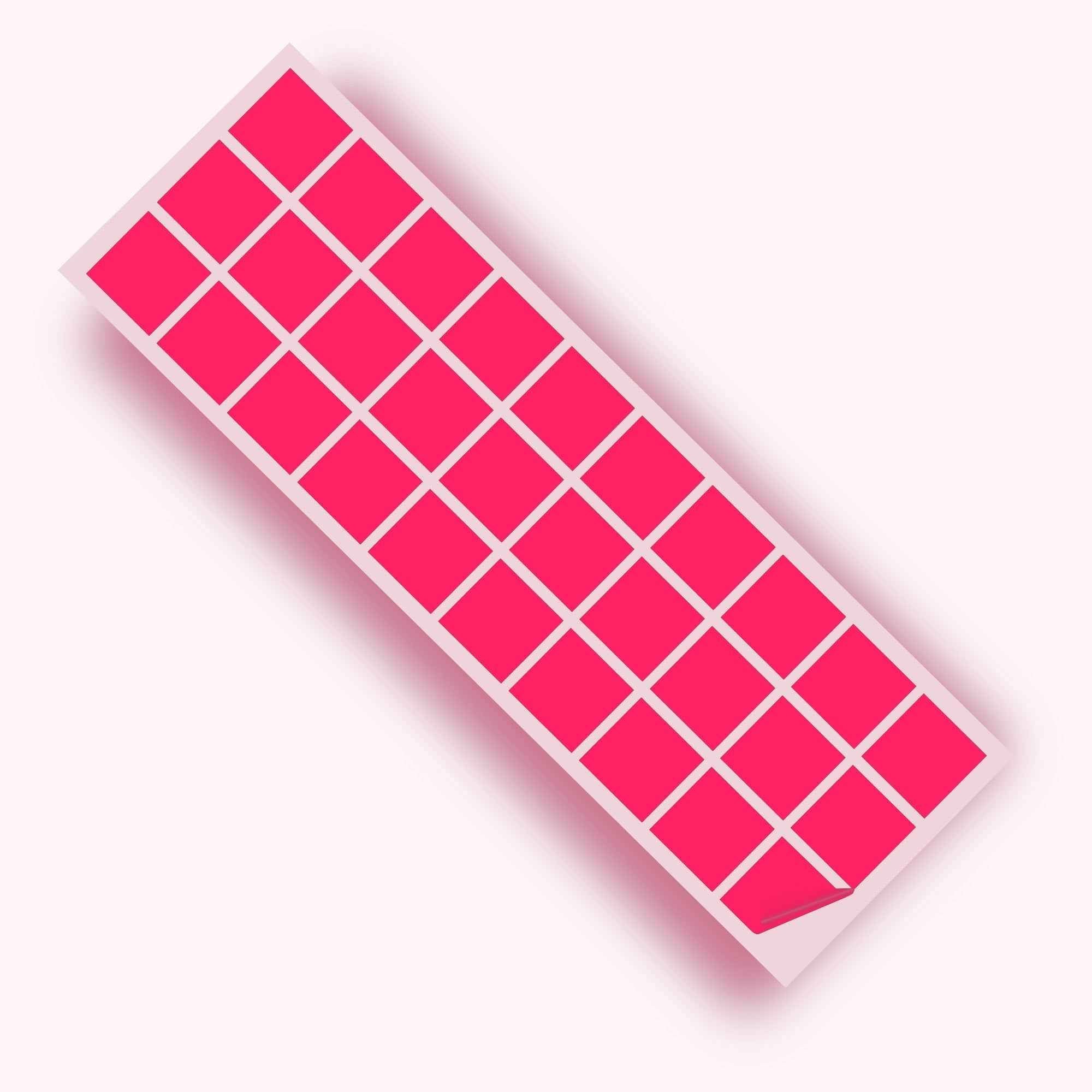Pink Matte 2 in SQ Vinyl Wall Tile Stickers Kitchen & Bathroom Transfers