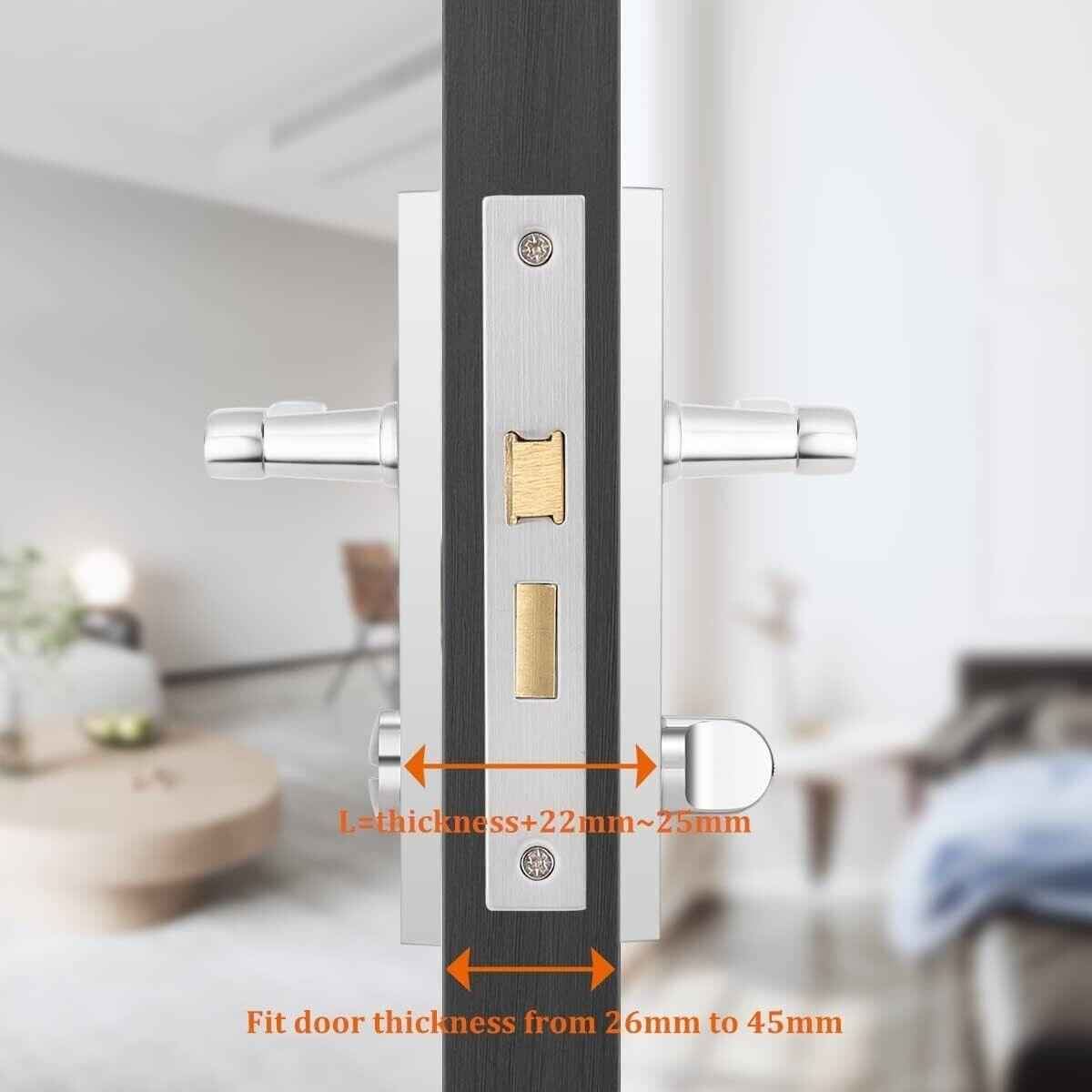 Victorian Scroll Chrome Door Handle Lever Lock Set 2 Pack Probrico