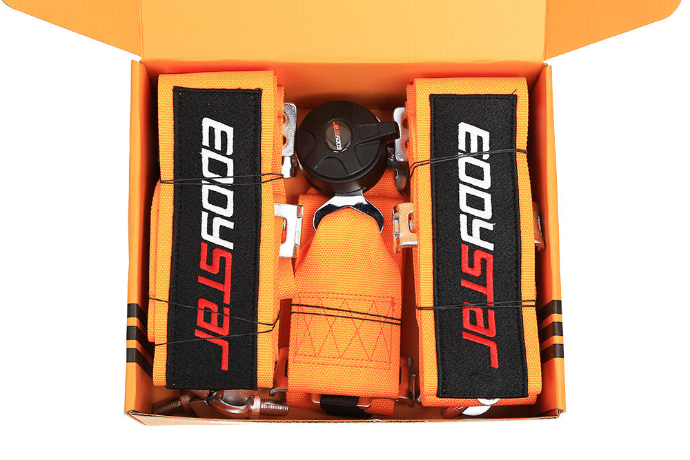 EDY SINGLE (x1) Universal Nylon Drift Car Racing Seat Belt Orange / Black / Red / Blue / Purple Colour 5 Point 5-Point Harness Seat Belt Easy Installation US SFl 1.6 For Racing Car / Sim / 4x4 / Van / Camper