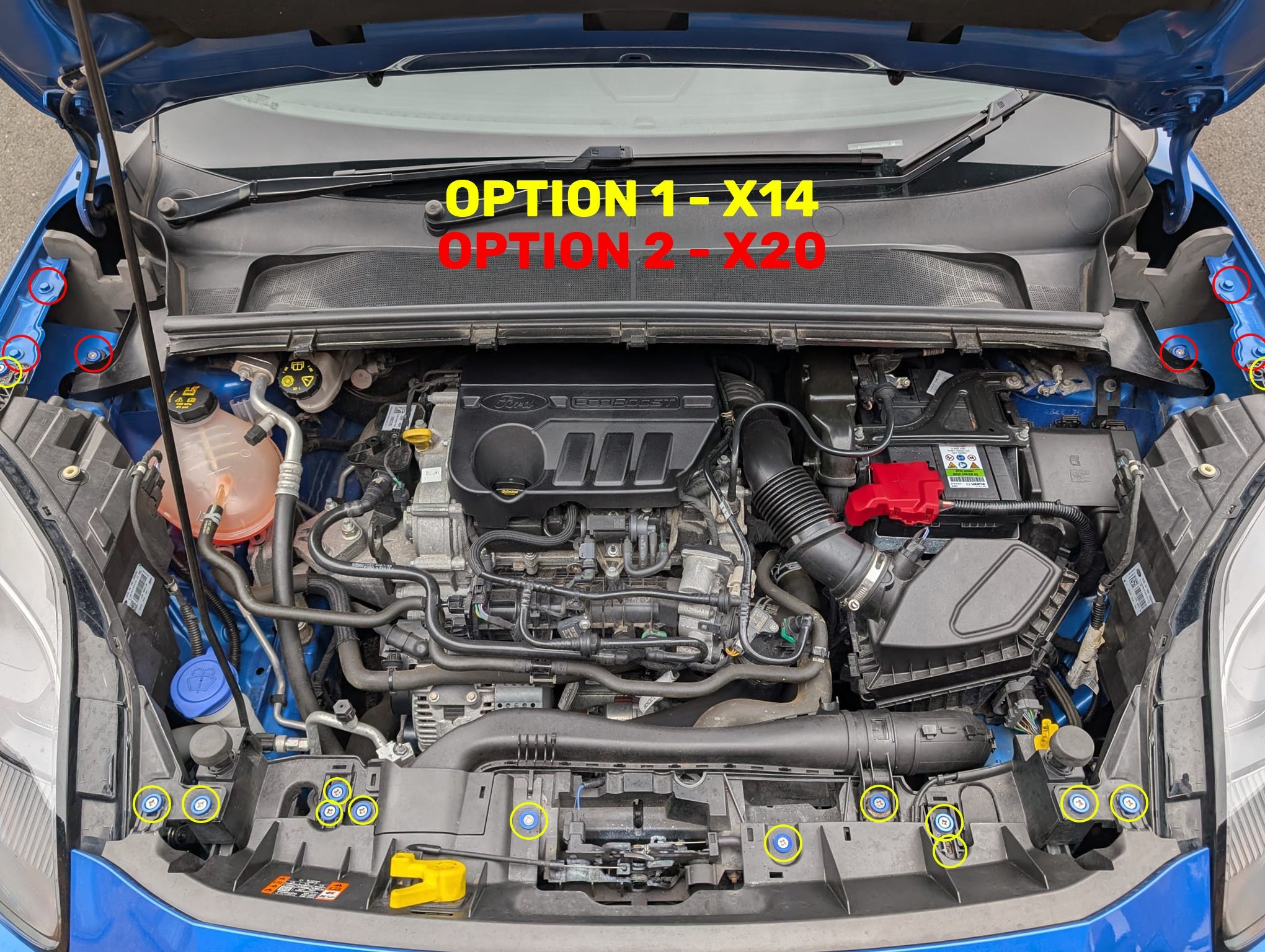 Mk2 Ford Puma Engine Bay Dress-Up Kit – Anodised Washers | CEUK