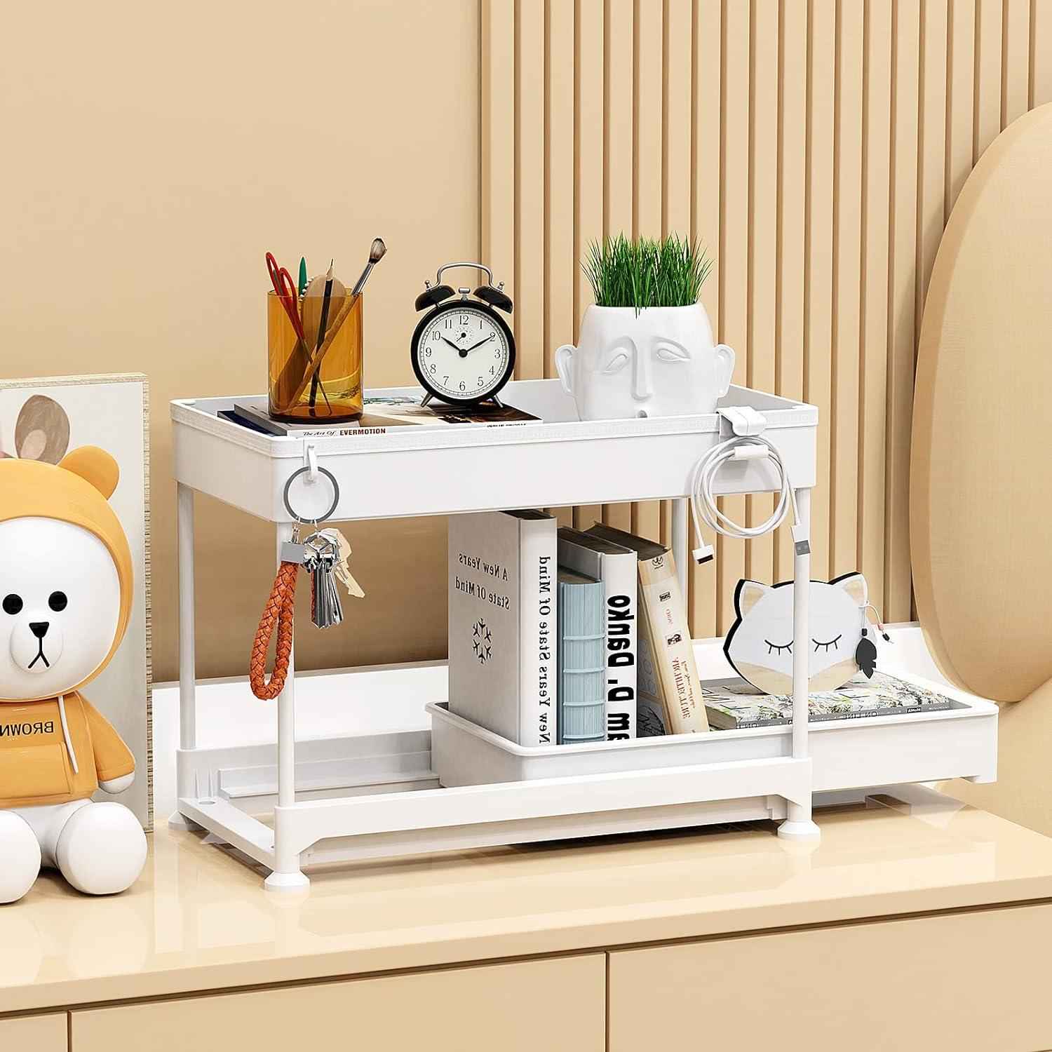 Under Cabinet Slide Out Storage Drawer 2 Tier Under Sink Organizer Kitchen Ronlap