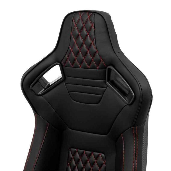 ATS AK x1 Univ Reclining Sports Bucket Seat Black Red Stitch Carbon + slides