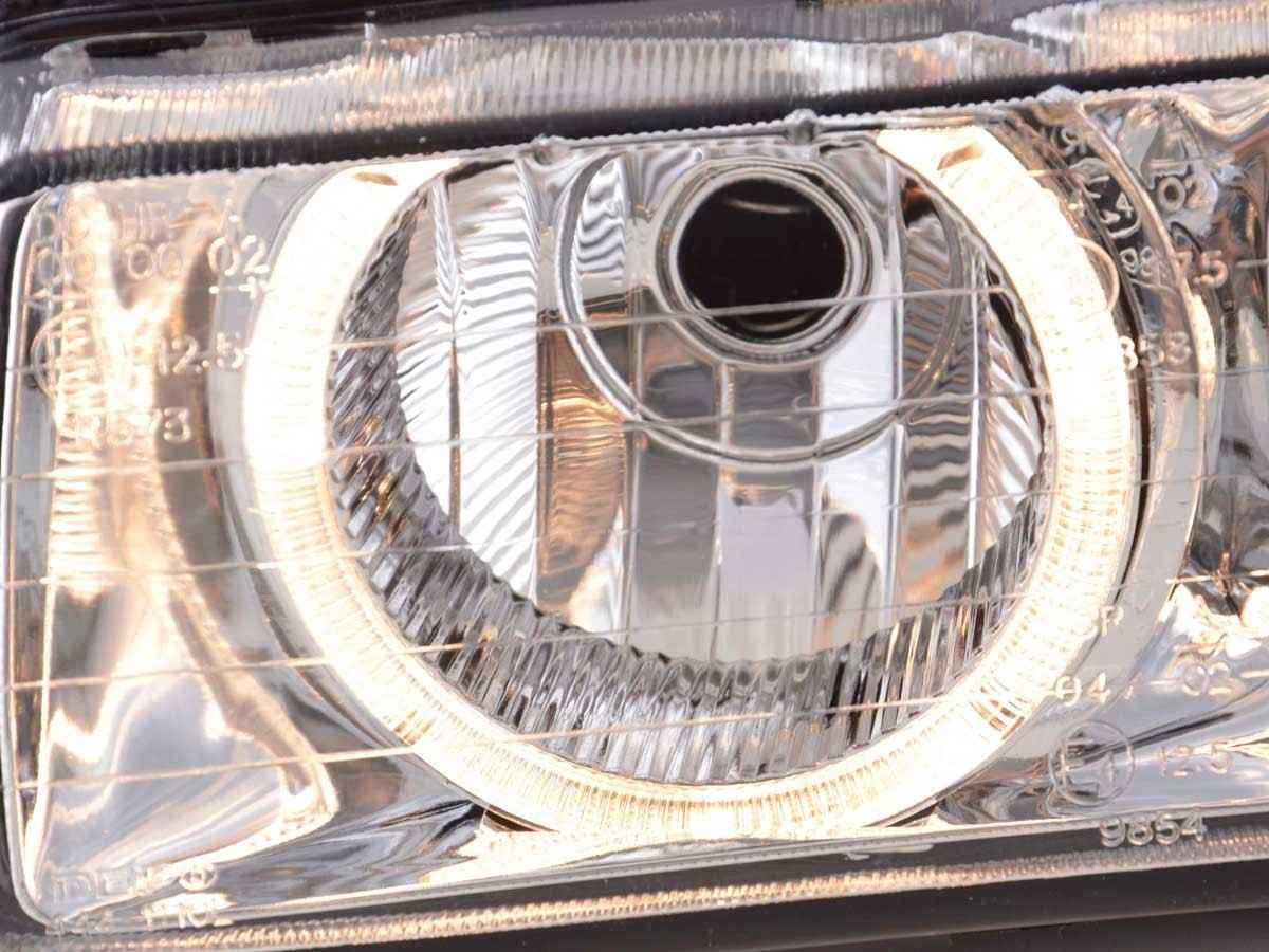 FKA Pair Xenon Angel Eyes Headlights E36 92-98 chrome DEPO Universal RHD LHD