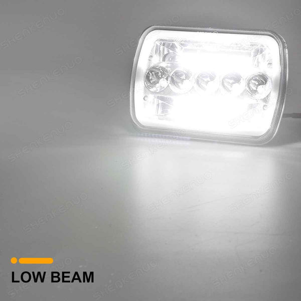 5x7in6 x 7inch Headlight LED Square Light High/Low Beam Headlamp For Motorcycle