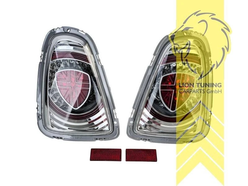 LTG Pair LED Rear Lights Tail Lamps Mini Cooper Union Jack R56 R57 chrome 10-14