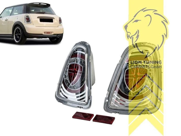 LTG Pair LED Rear Lights Tail Lamps Mini Cooper Union Jack R56 R57 chrome 10-14
