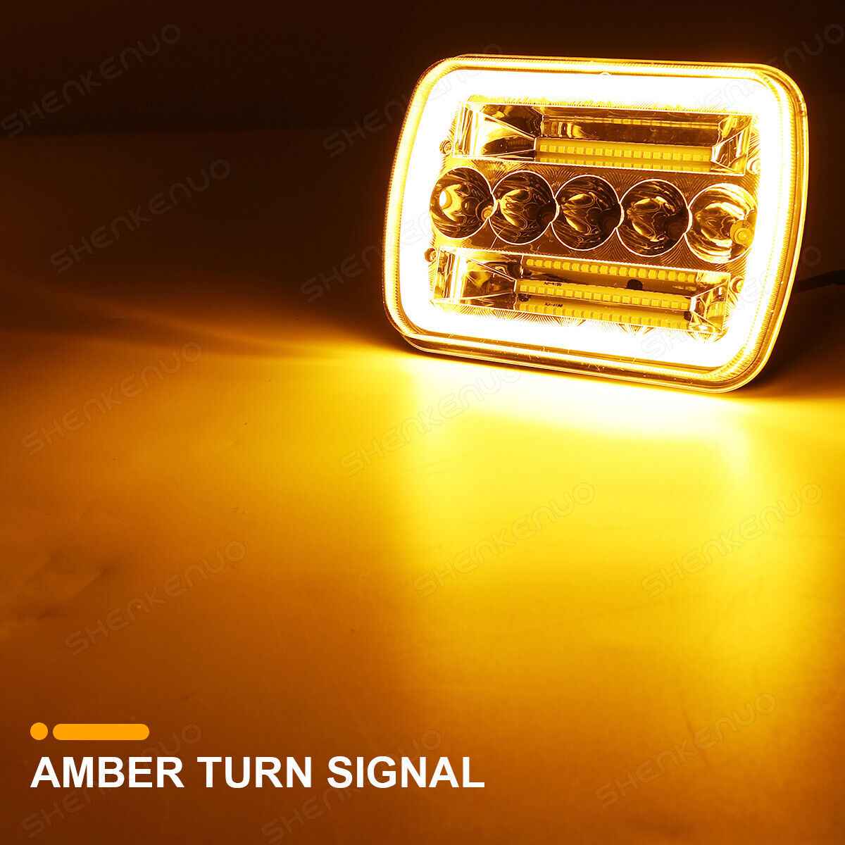 5x7in6 x 7inch Headlight LED Square Light High/Low Beam Headlamp For Motorcycle