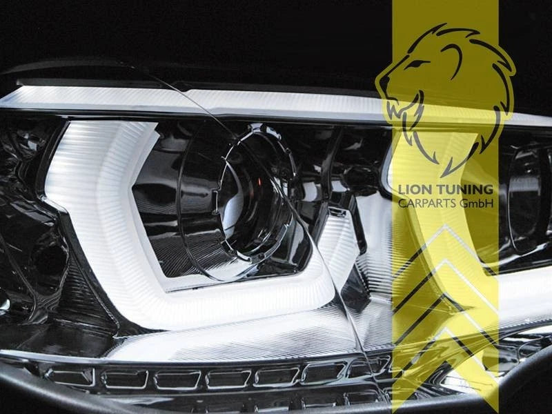 LTG Pair Aftermarket LED DRL Headlights for BMW X5 E70 07+ chrome LHD