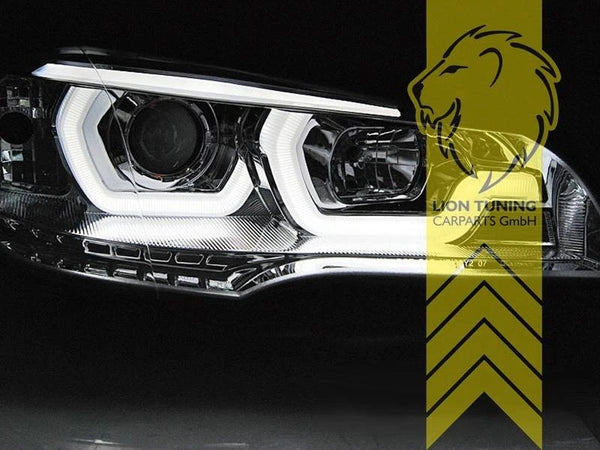 LTG Pair Aftermarket LED DRL Headlights for BMW X5 E70 07+ chrome LHD